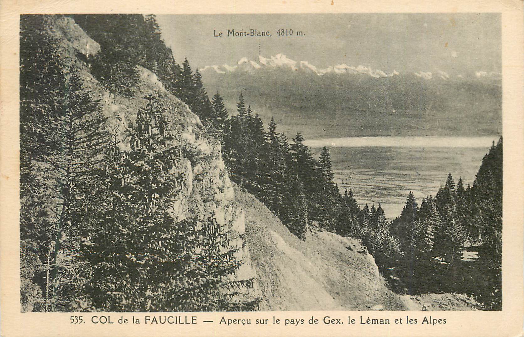 CPA Col de la Faucille Apercu sur le Pays de Gex Le leman et les Alpes 