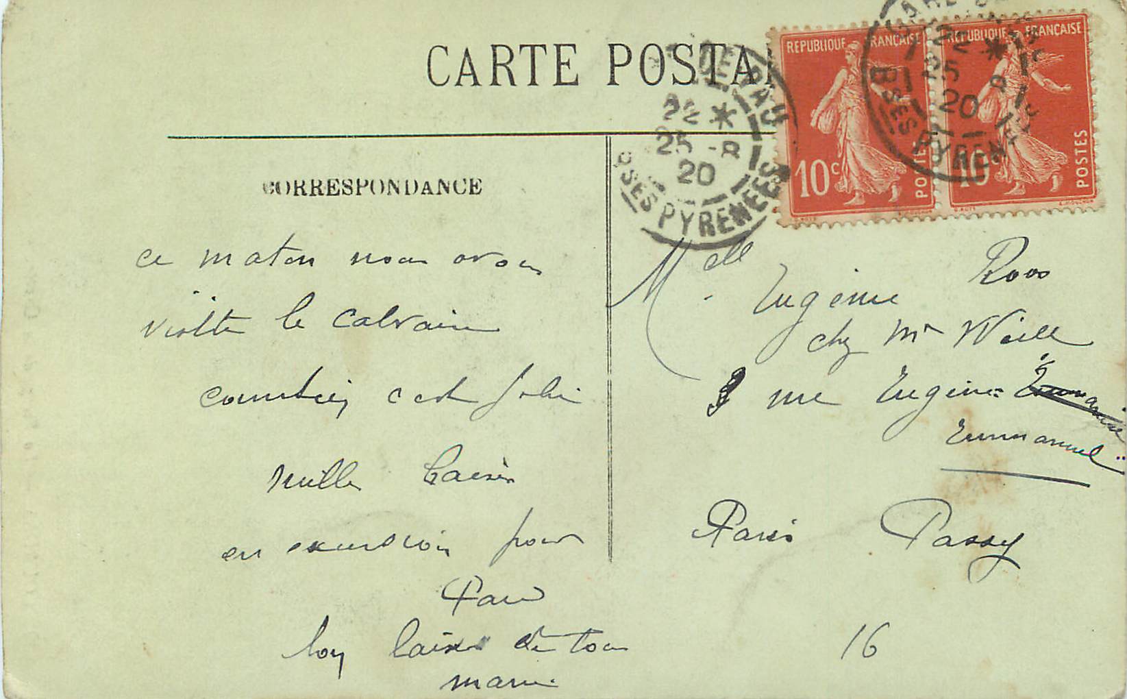 La Vierge de la Grotte — Lourdes — LL n°225 — Verso