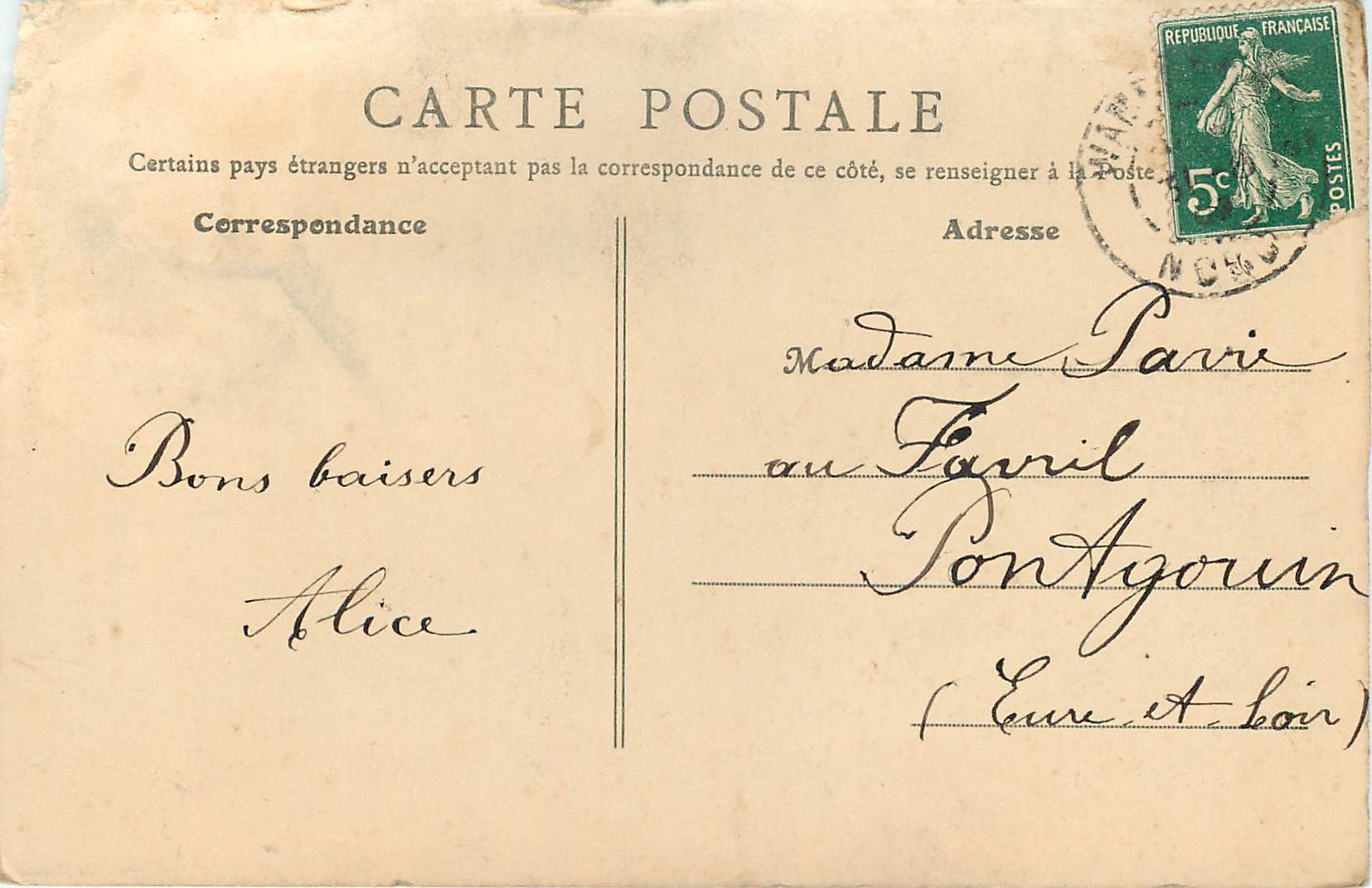 CPA Wambrechies Nord Pont Levis Eglise Mairie  — Rückseite