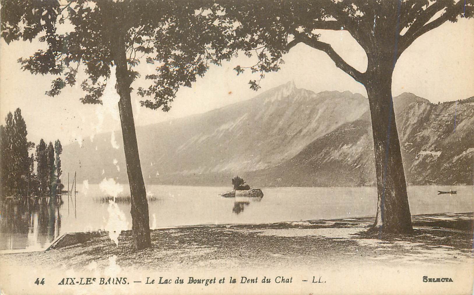 CPA Aix les Bains Le Lac du Bourget et la Dent du Chat 