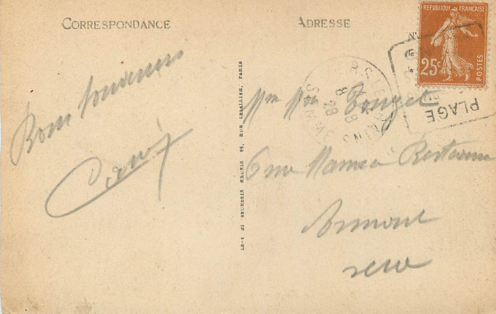 CPA Mers les Bains La Plage  — Verso