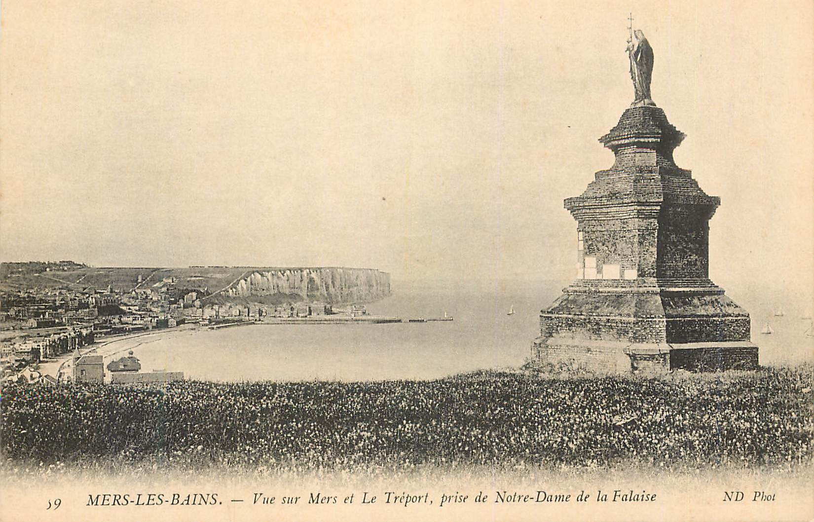 CPA Mers les Bains Vue sur Mers et le Treport prise de Notre Dame de la Falaise 