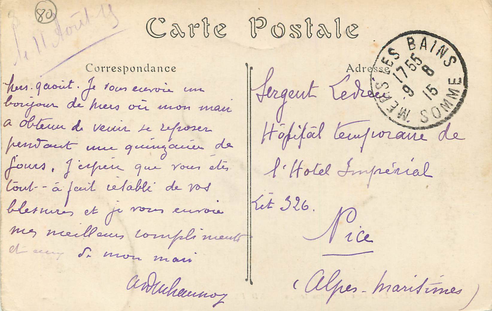 CPA Mers La Plage par gros temps  — Verso