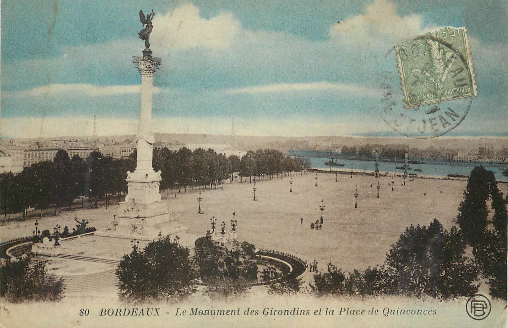CPA Bordeaux Le Monument des Girondins et la Place de Quinconces 