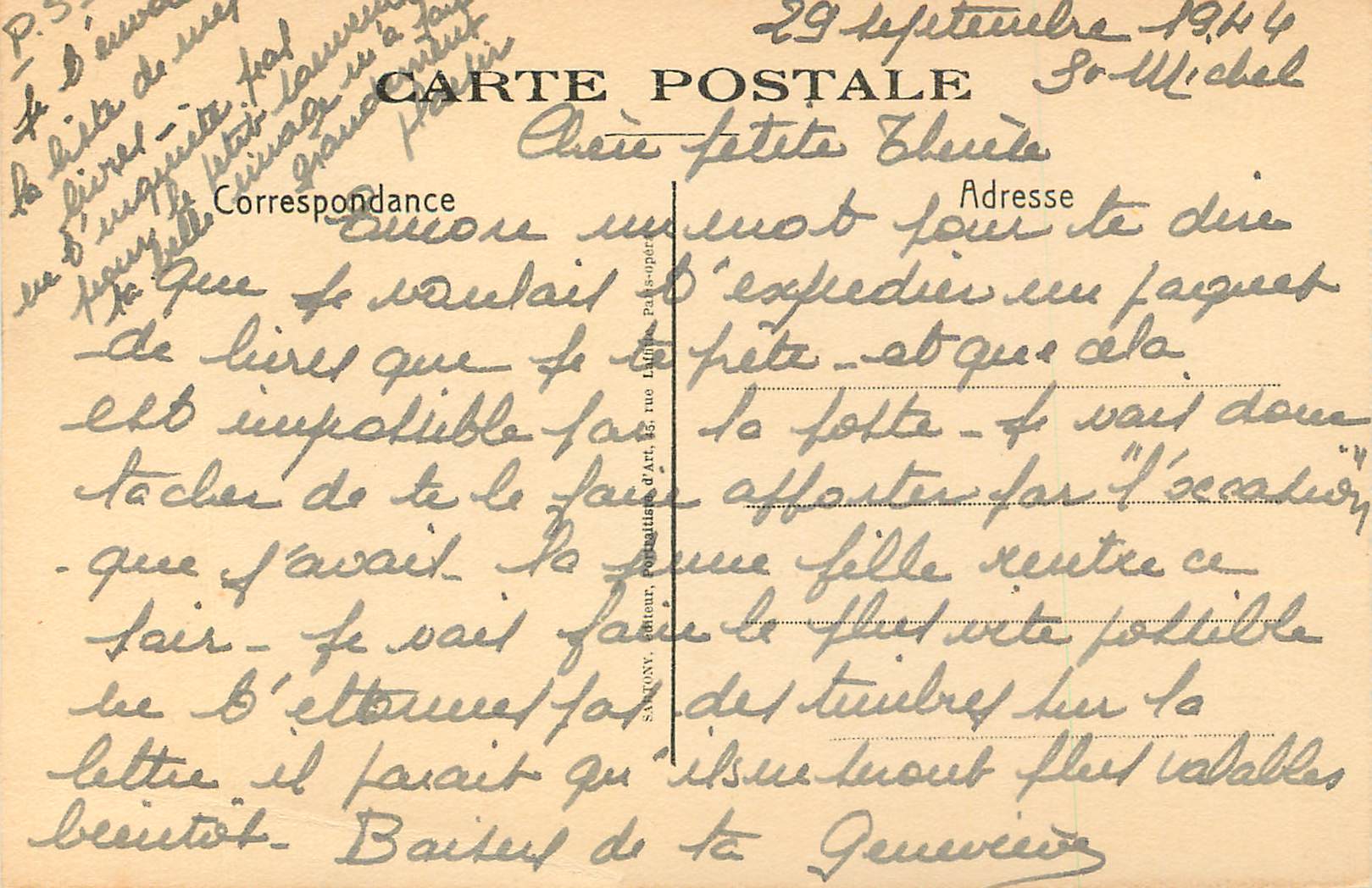 CPA Institution La Bruyere Autre corps de batiment  — Rückseite