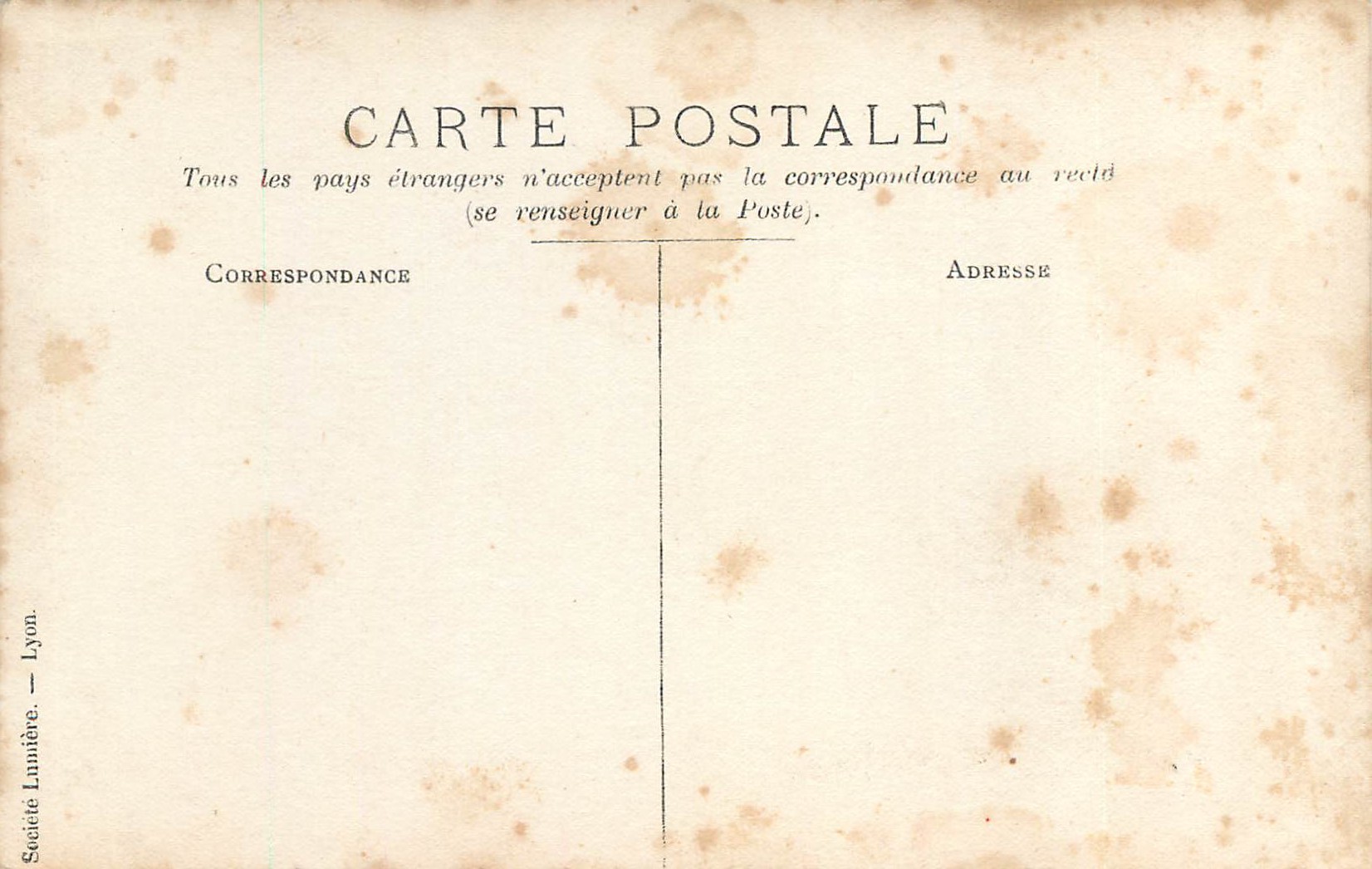 CARTE PHOTO Femmes — Verso
