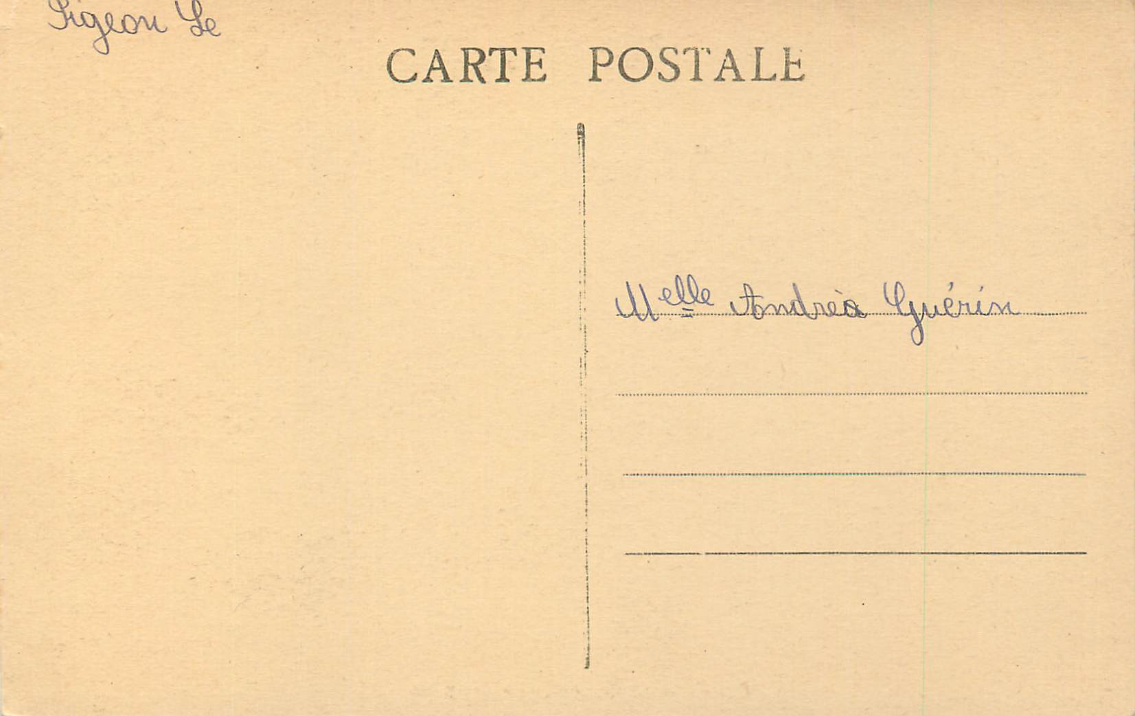 CPA Domaine de Pigeon Le Chapelle  — Rückseite