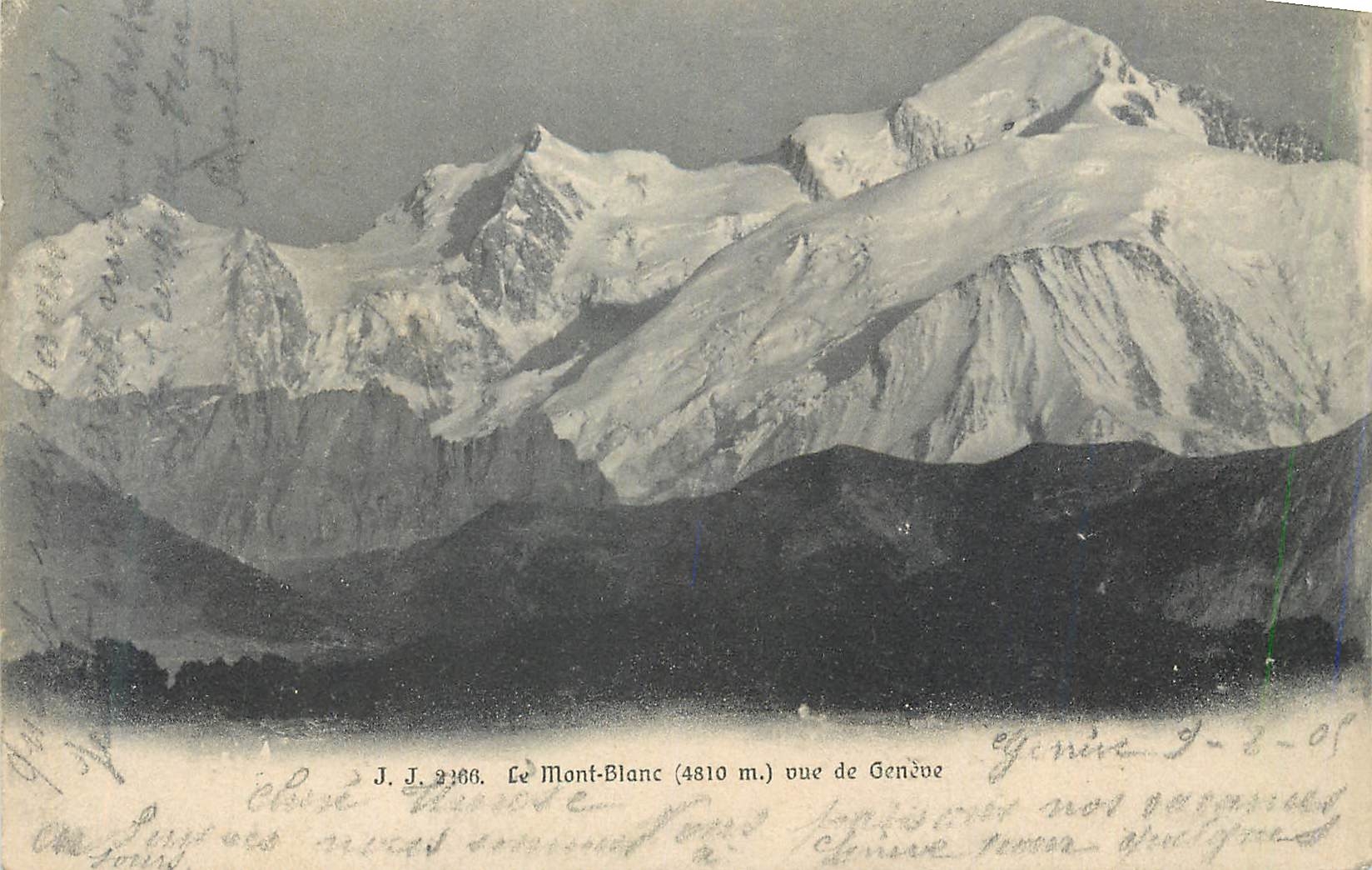 CPA Le Mont Blanc vue de Geneve 