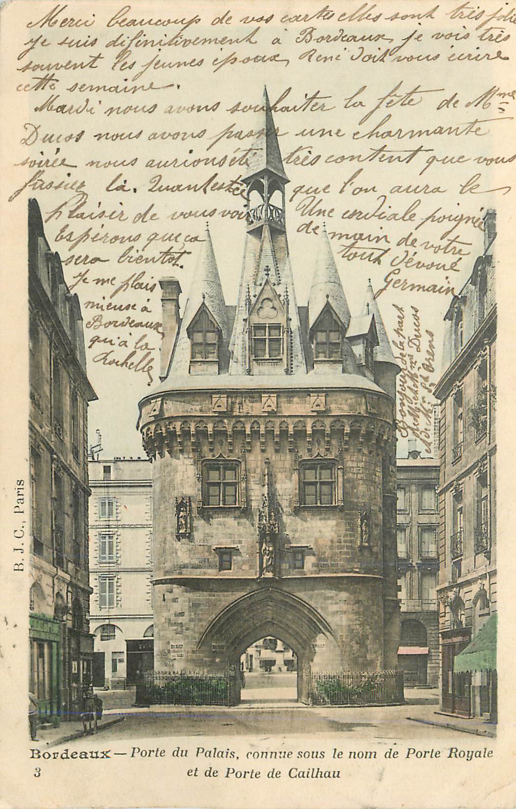 Bordeaux — Porte du Palais, connue sous le nom de Porte Royale et de Porte de Caillhau — B.J.C. Paris, n°3