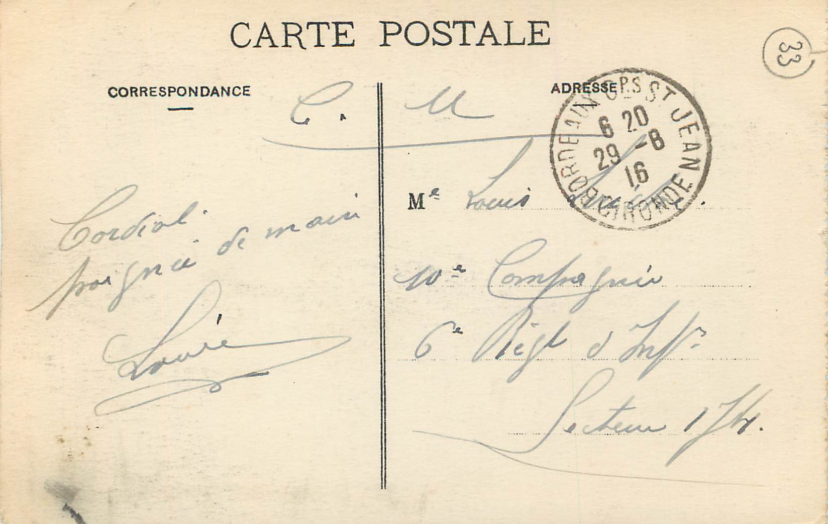 CPA Bordeaux Les Colonnes rostrales  — Verso