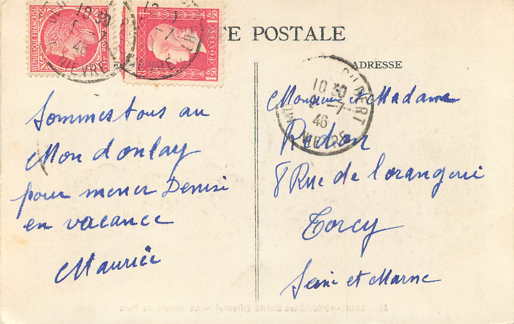 CPA Saint Honore les Bains Nievre Le Bassin du parc  — Rückseite
