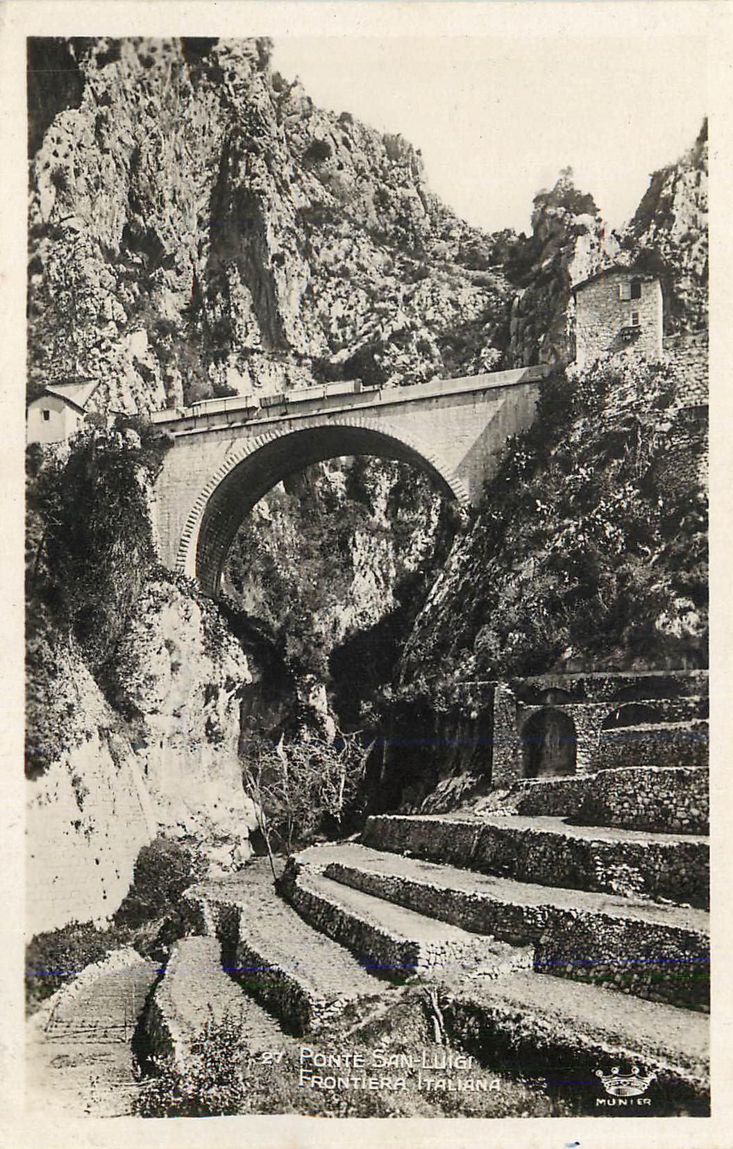 CPA Ponte San Luigi Frontiere Italiana 