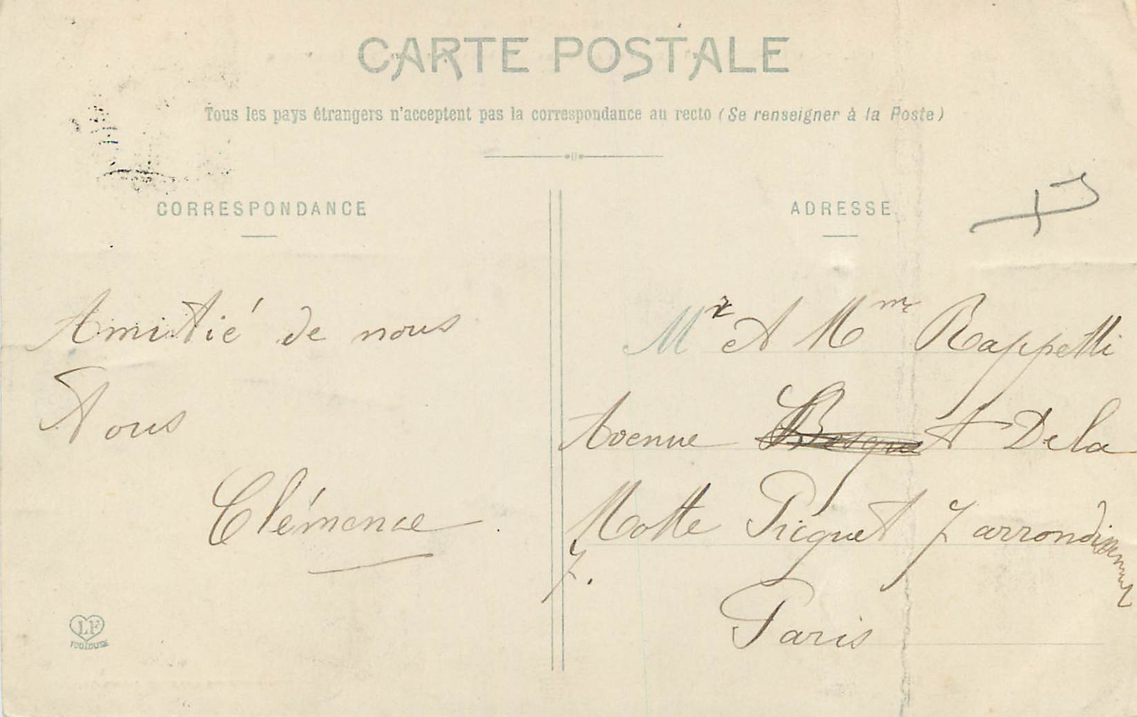 CPA Lourdes Vue generale de la Ville prise du Calvaire  — Verso