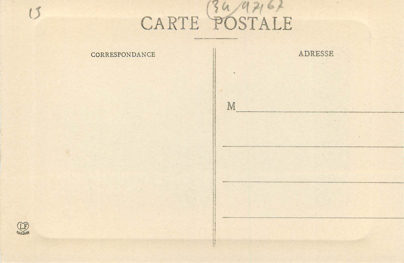 CPA Luchon Le Parc du Casino  — Rückseite
