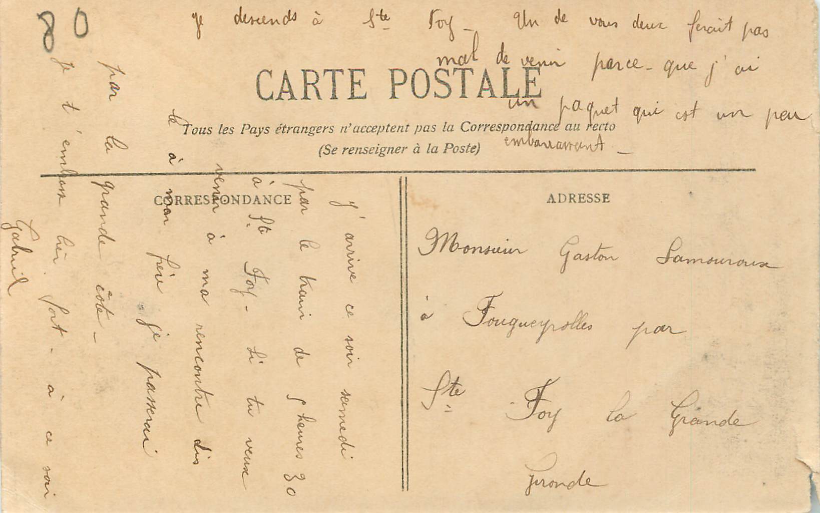 CPA Bordeaux L'eglise St Michel — Verso