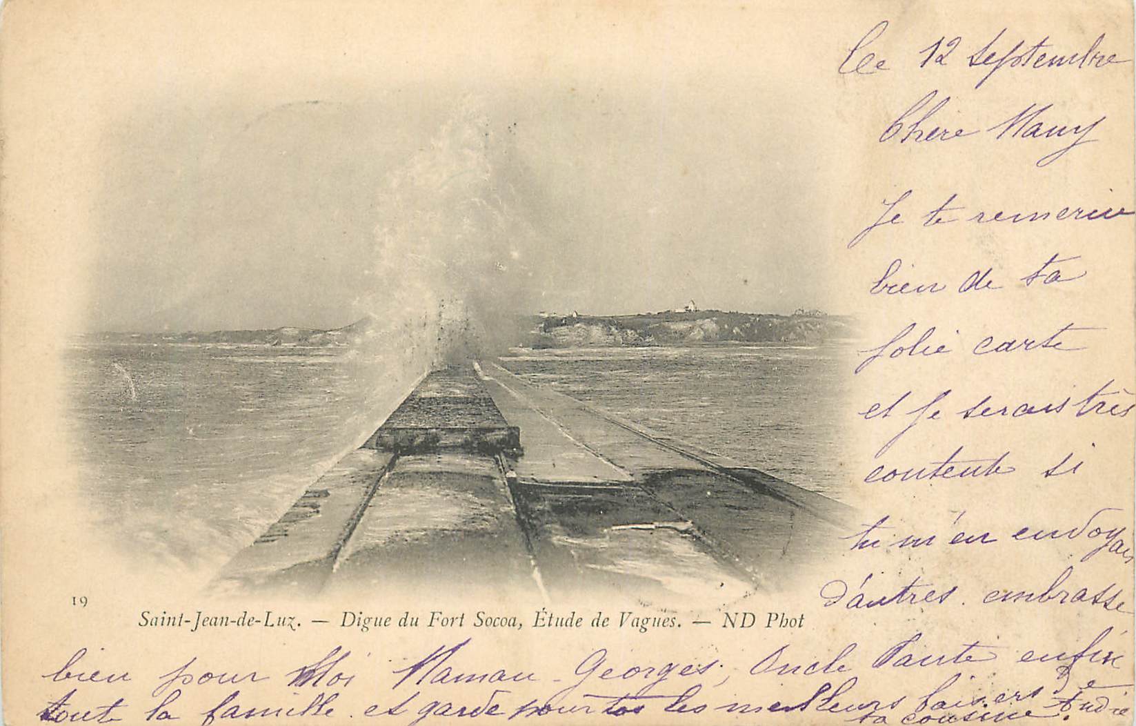 Saint-Jean-de-Lux — Digue du Fort Socca, Étude de Vagues — ND Phot