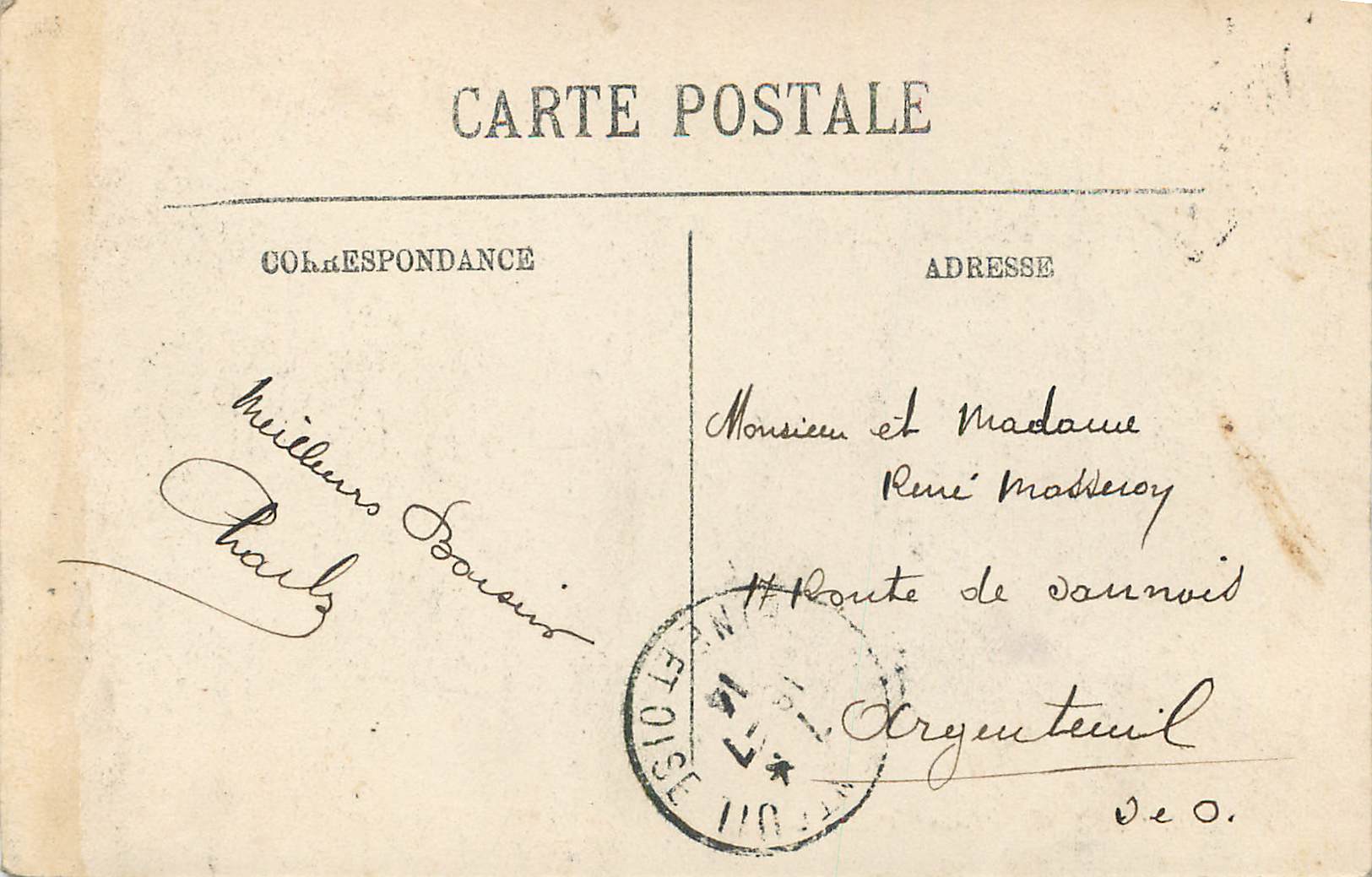 CPA Bordeaux Le Grand Theatre  — Verso