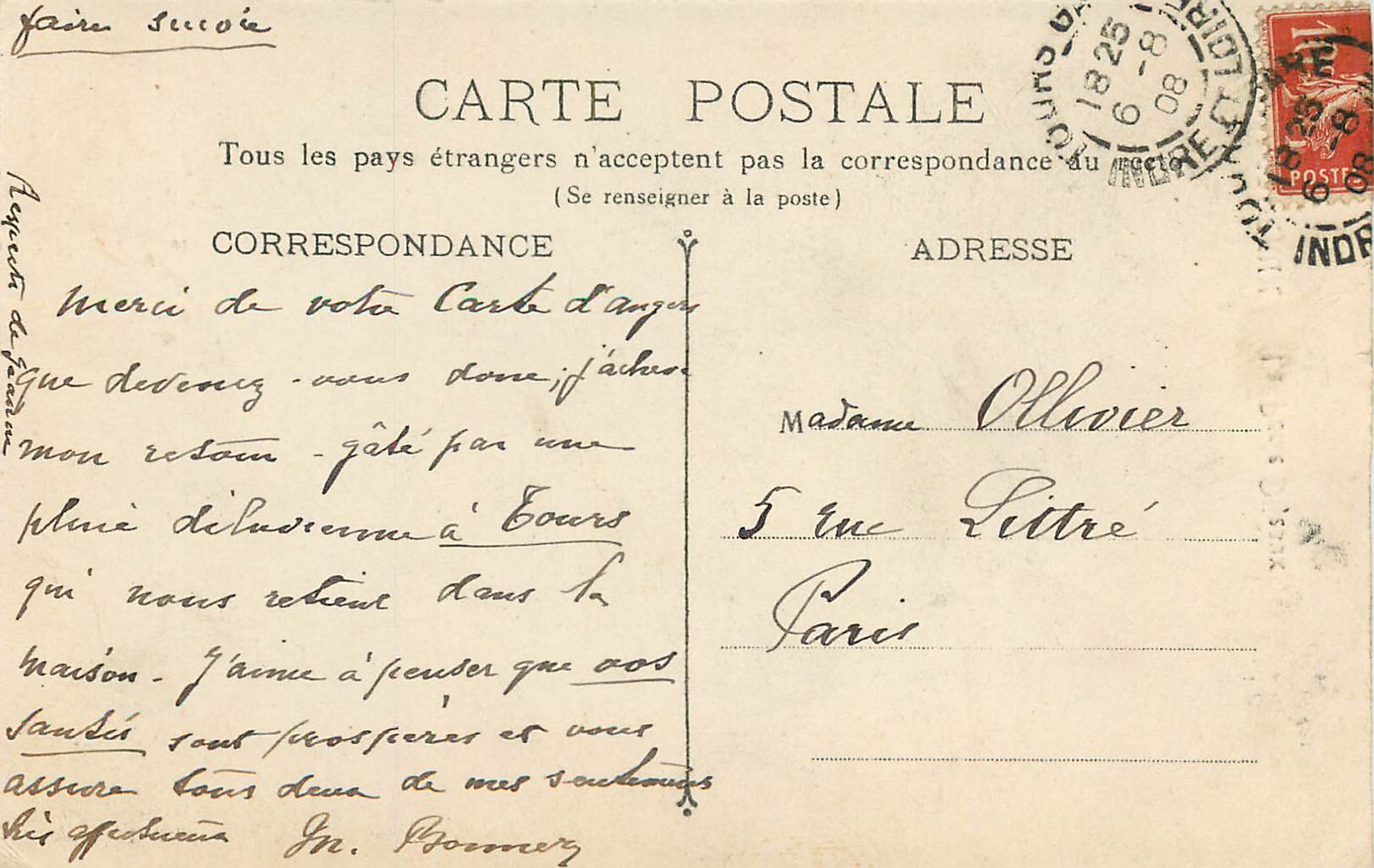 CPA Bordeaux La Porte Dijeaux  — Verso