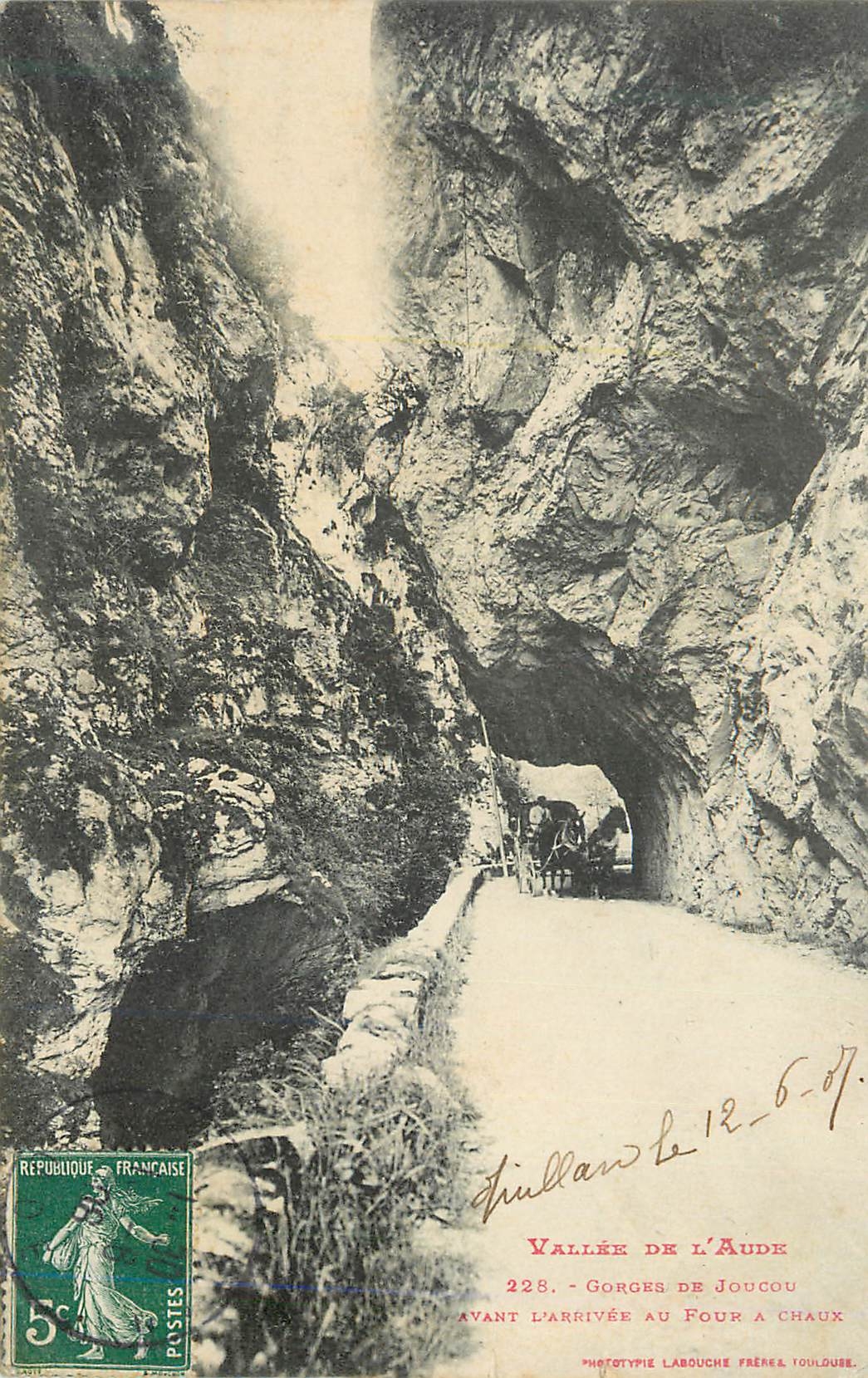 CPA Vallee de l Aude Gorges du Joucou avant l arrivee au four a chaux 