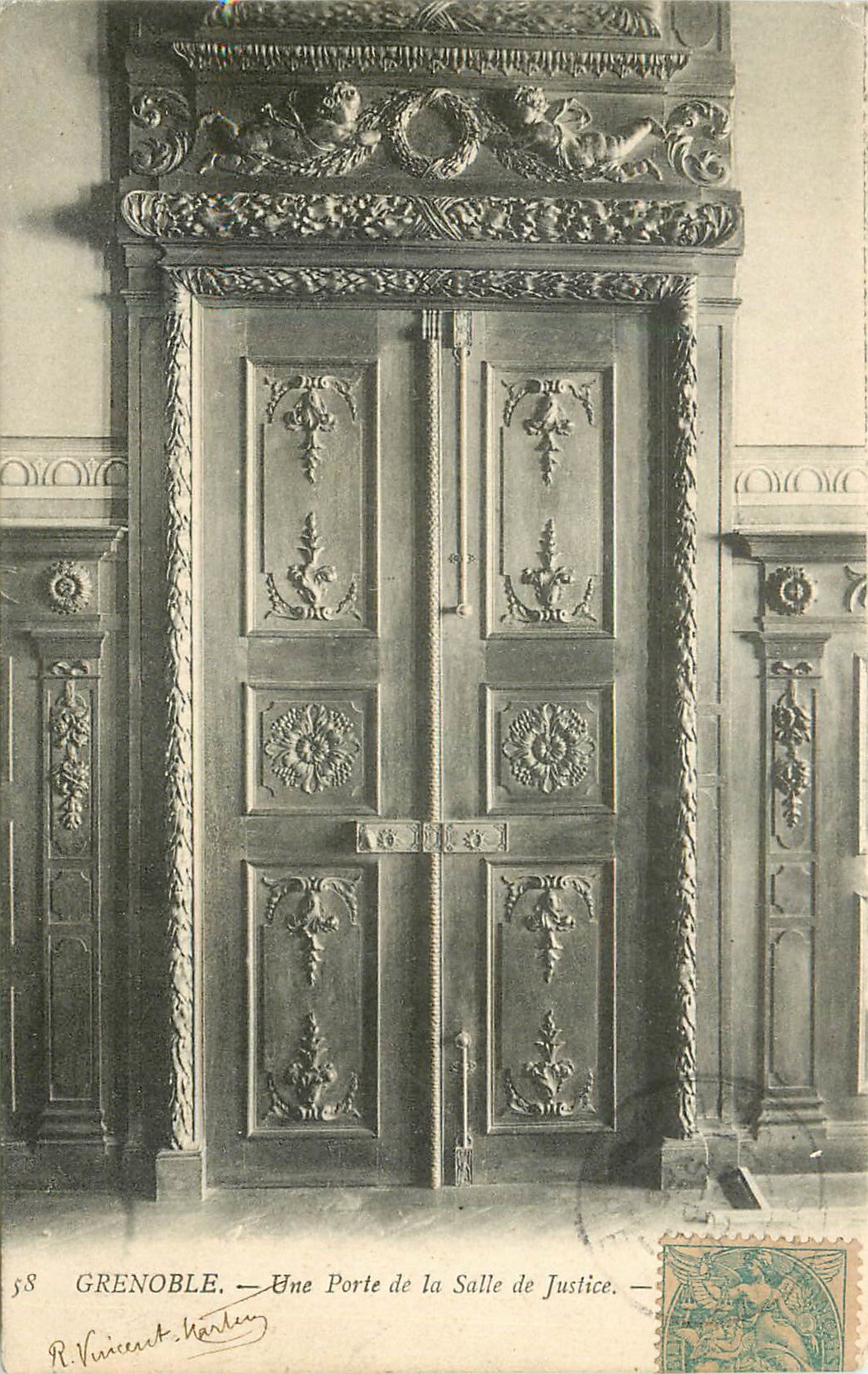 Grenoble — Une Porte de la Salle de Justice — R. Vinicert-Martey n°58