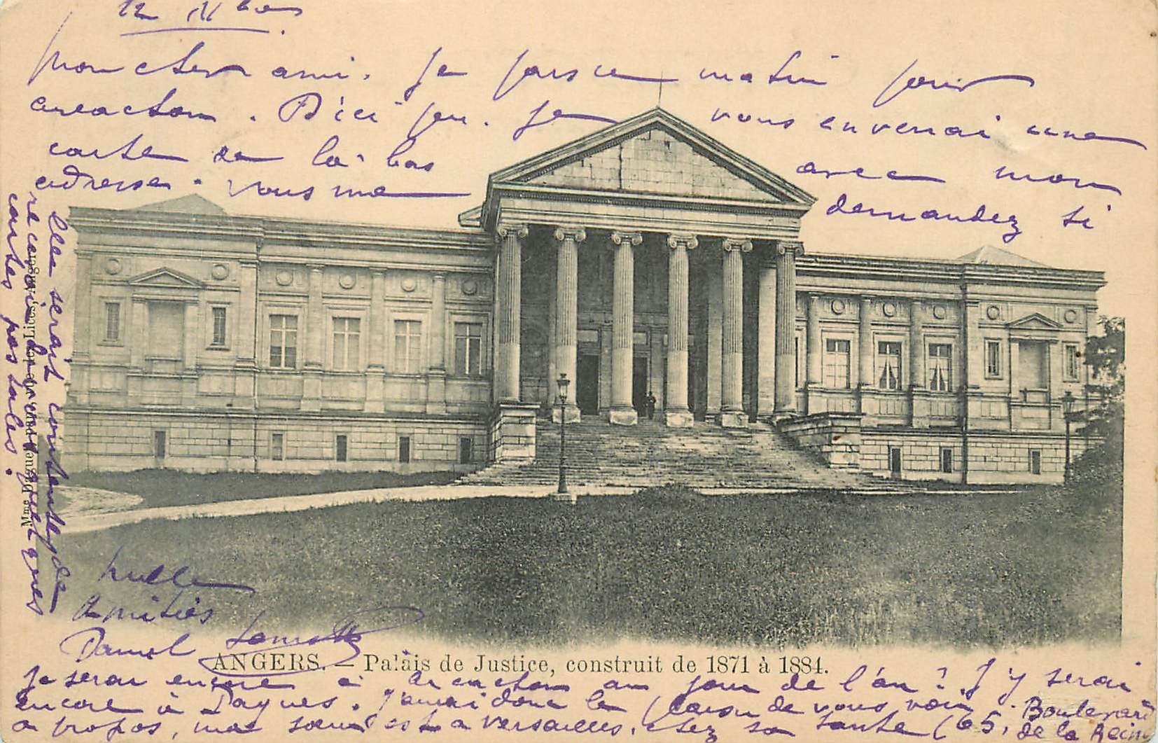 CPA Angers Palais de Justice (carte 1900)