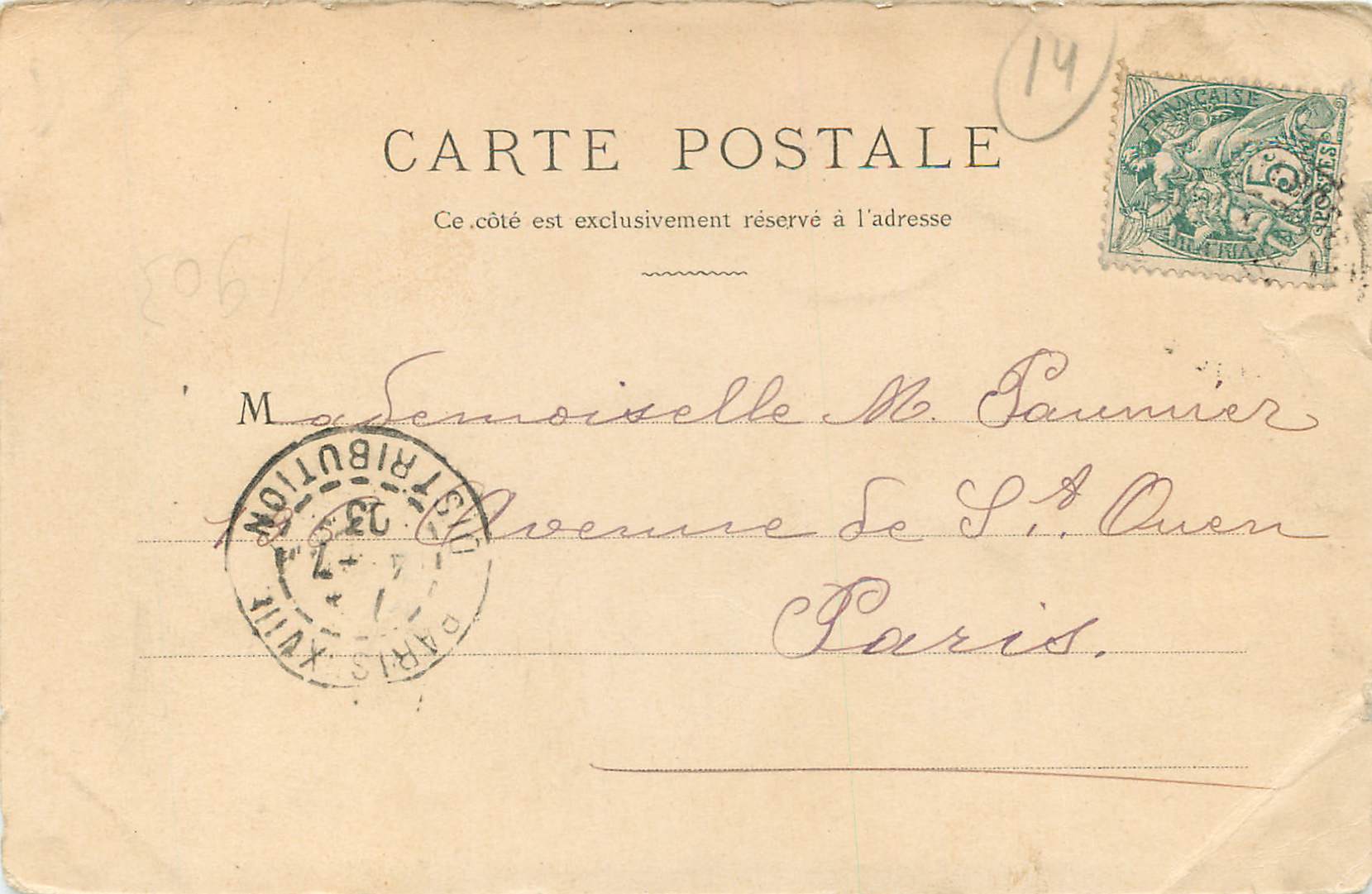 Kappen von gestern — Bayeux — Die Normandie — Antike Ansichtskarte Paris — Rückseite