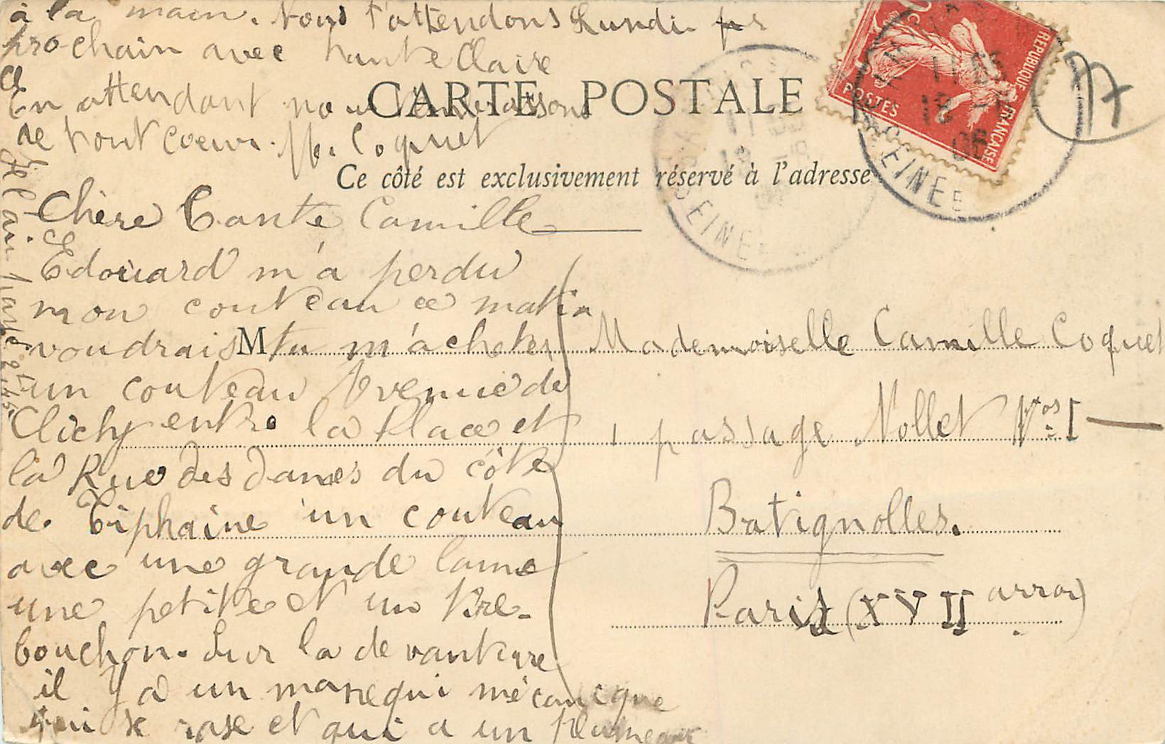 CPA Samois Le Barrage sur la Seine  — Rückseite