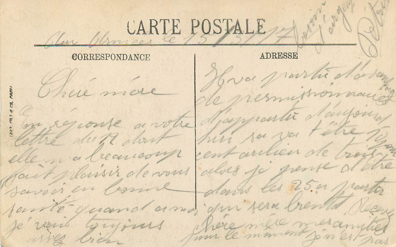 CPA Abbeville L Eglise Saint Vulfran  — Back
