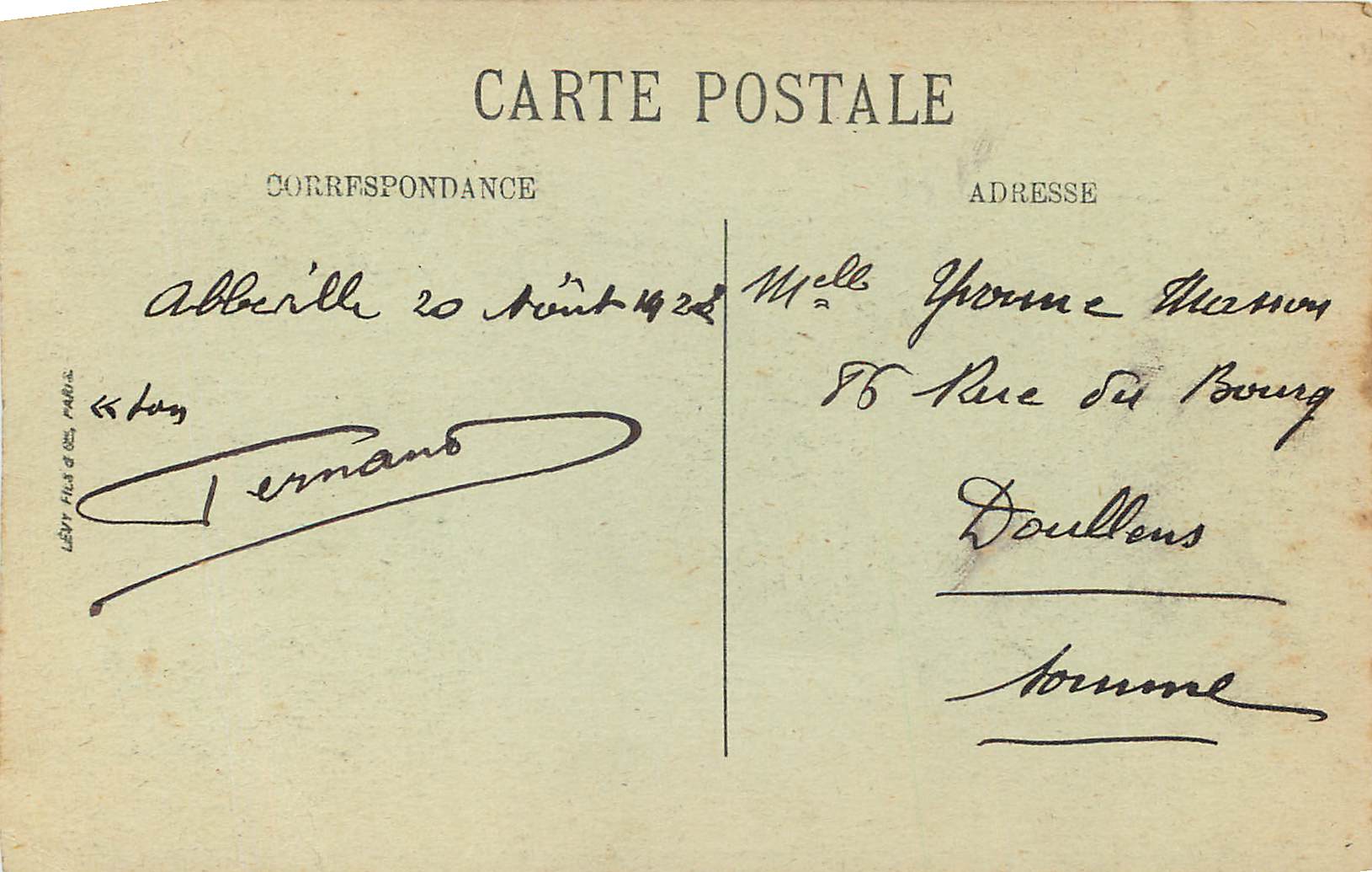 CPA Abbeville L Eglise Saint Jacques vua Vol d Oiseau  — Back