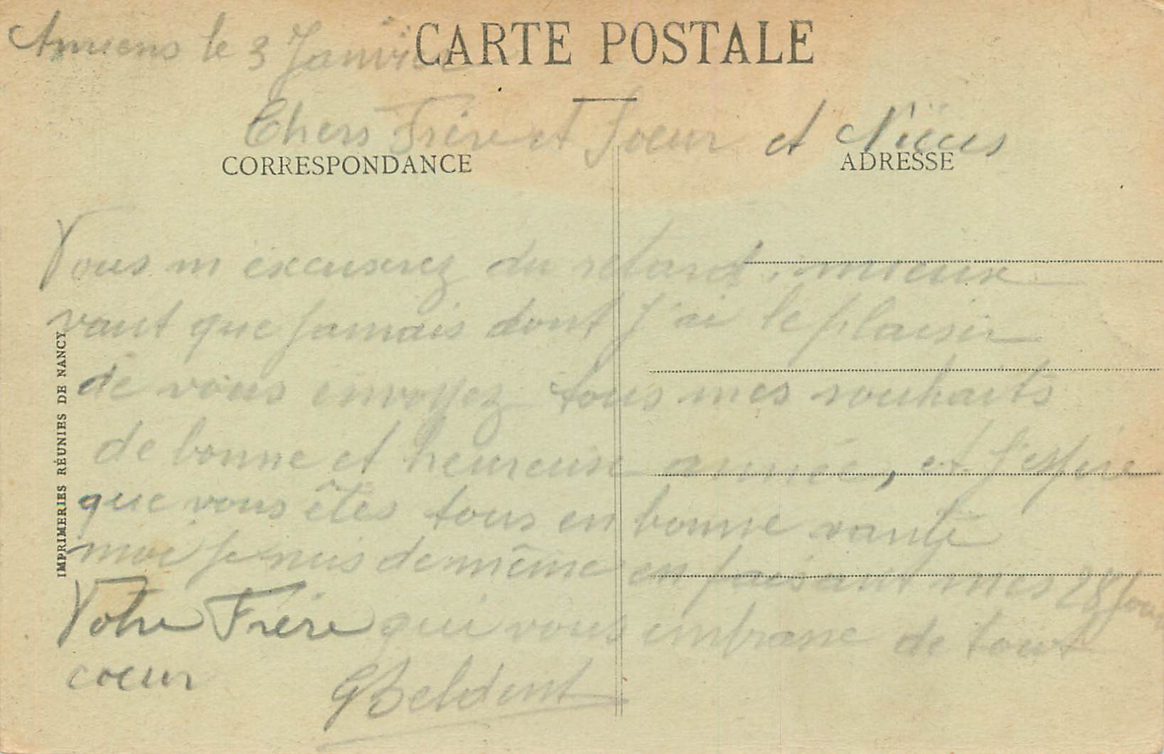 Amiens - Une Vue de la Holoie - Édition C. N. — Verso