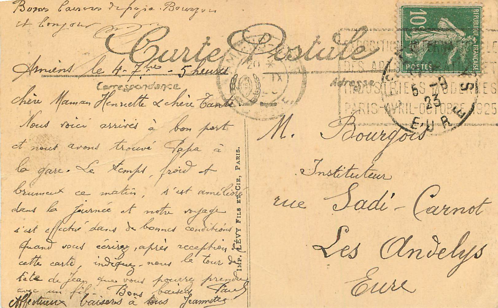 CPA Amiens Paysage sur la Somme  — Rückseite