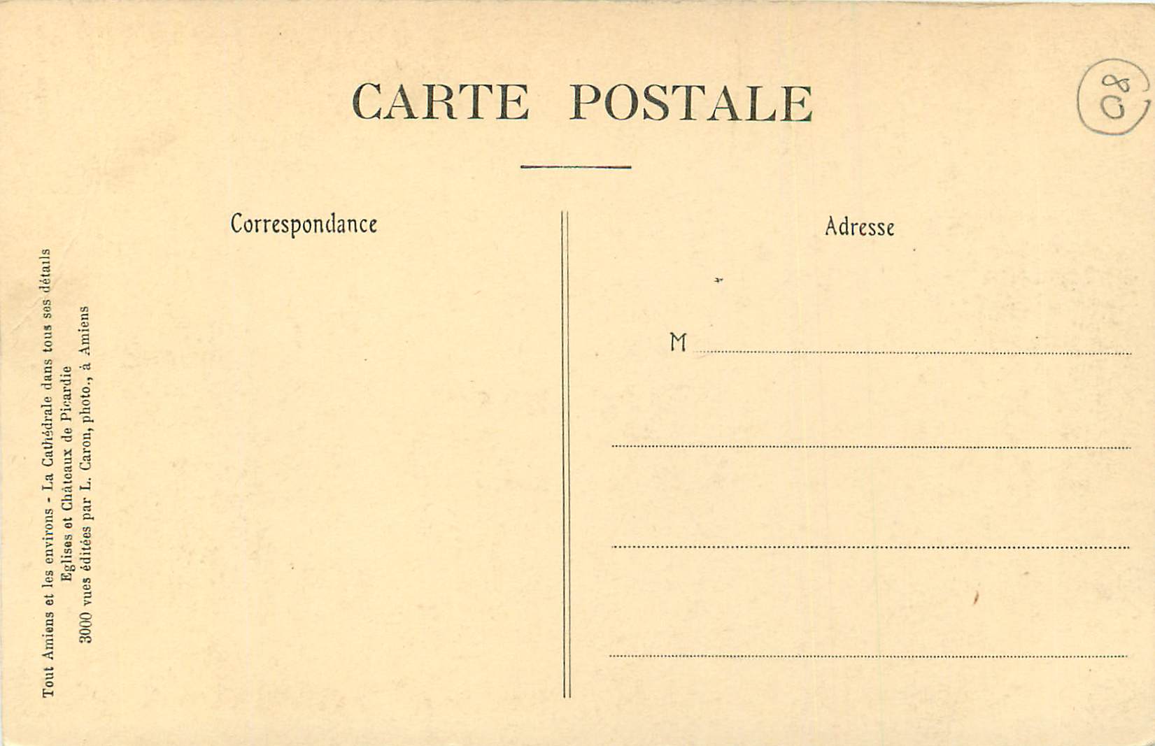 CPA Amiens Cathedrale Porche de St Firmin  — Rückseite