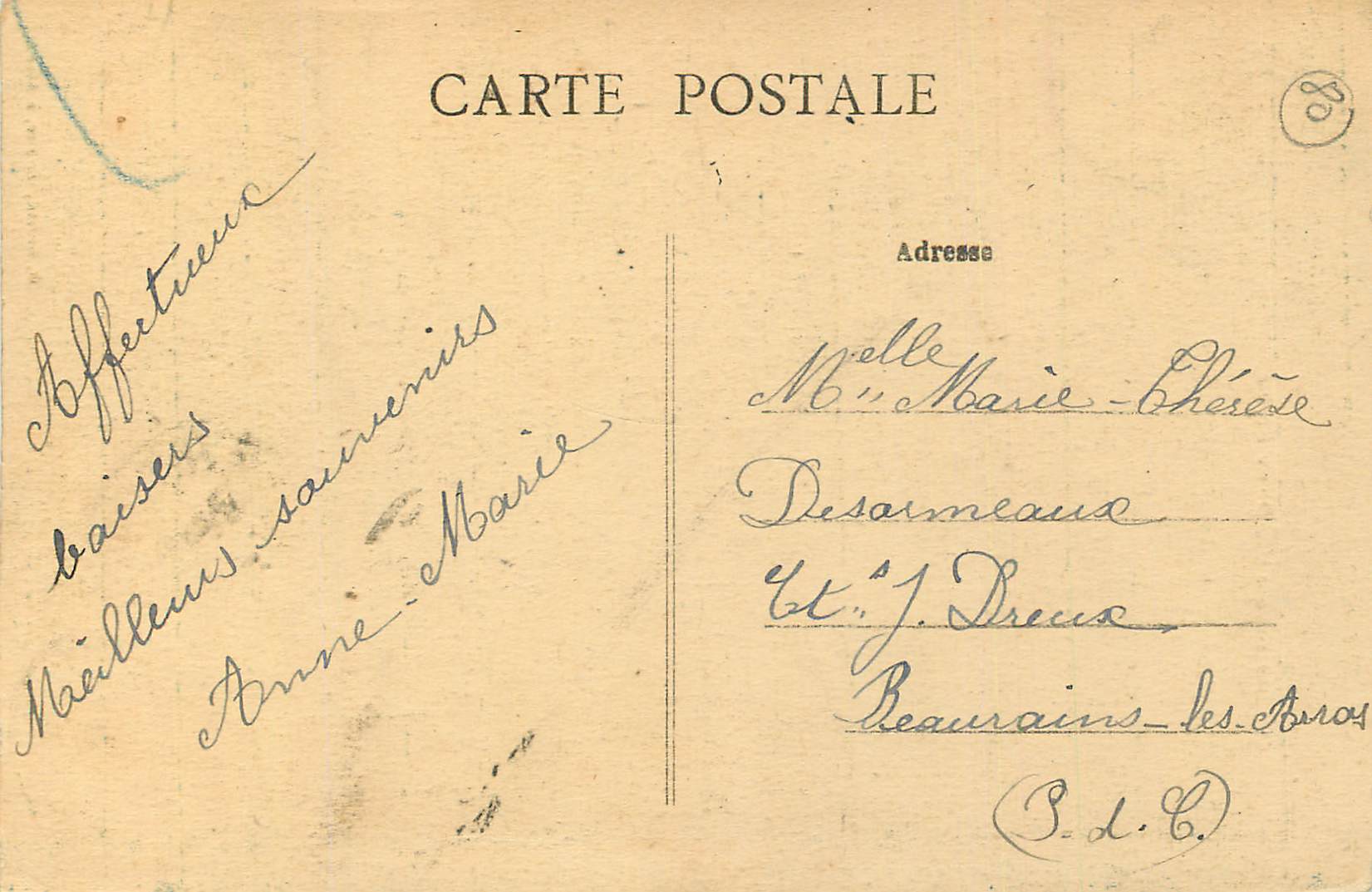 CPA Albert Somme La Basilique ND de Brebieres  — Rückseite