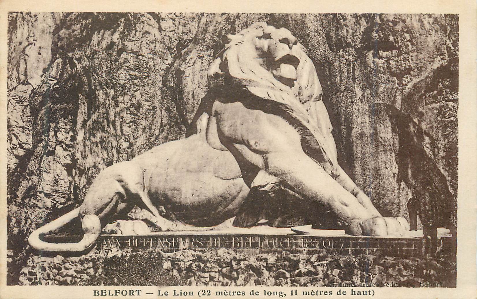 Belfort — Le Lion (22 mètres de long, 11 mètres de haut) — éditeur non identifié, n° de série non visible - Recto