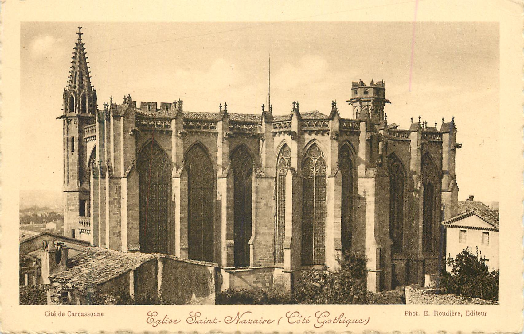 CPA Cite de Carcassonne Eglise Saint Nazaire Cote Gothique 