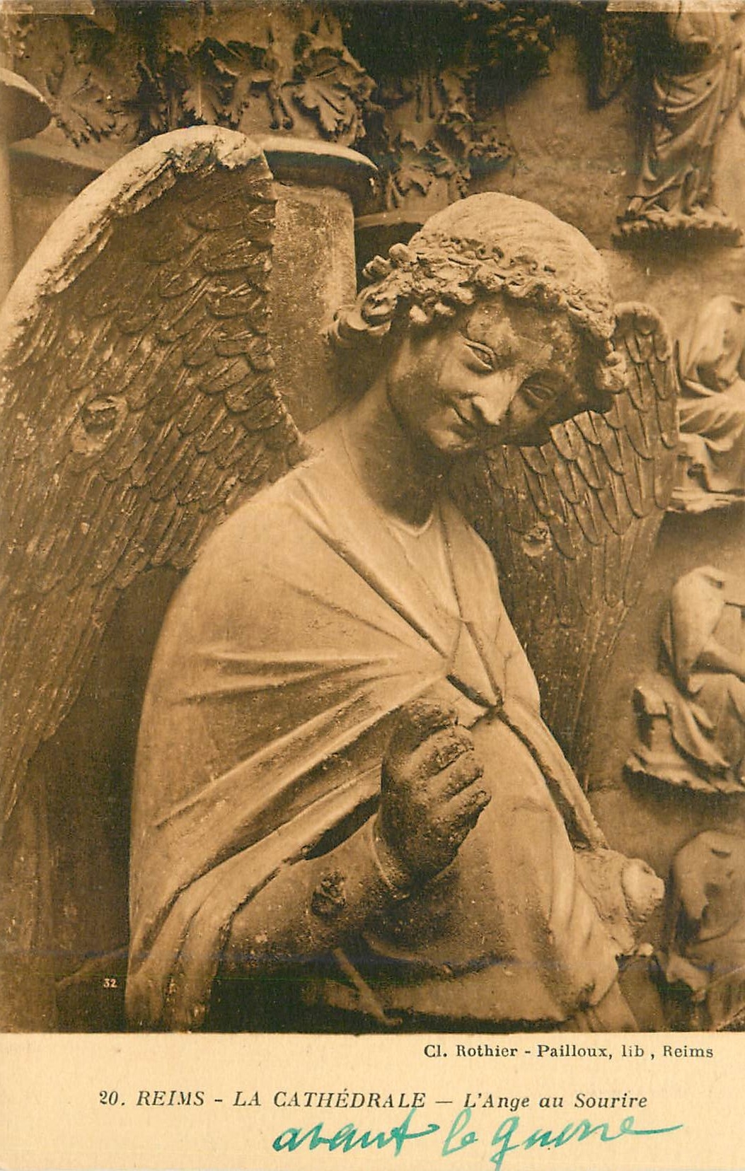 Reims - La Cathédrale — L'Ange au Sourire — Cl. Rothier - Pailloux, lib, Reims