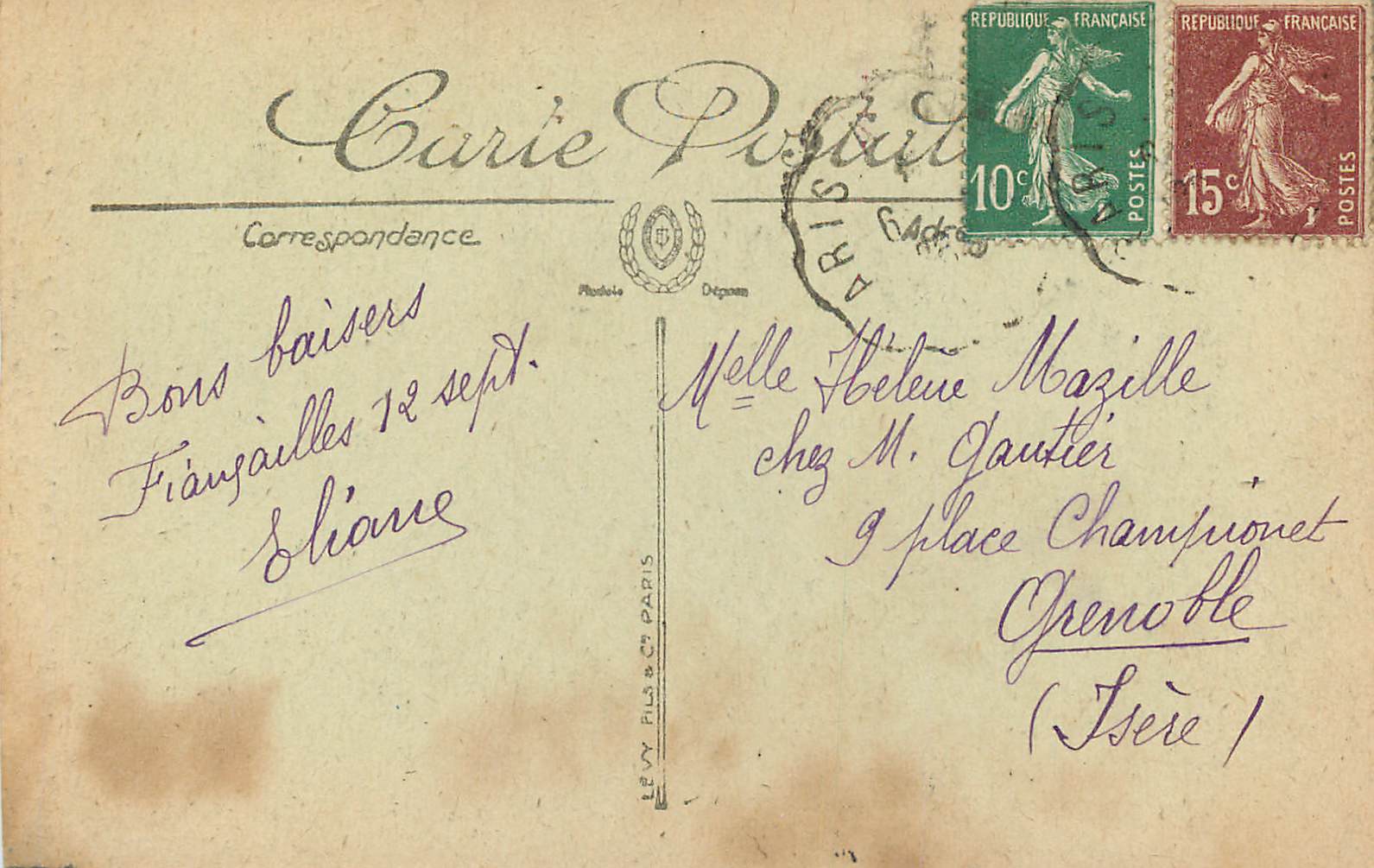CPA Amiens La Cathedrale L Ange Pleureur  — Rückseite