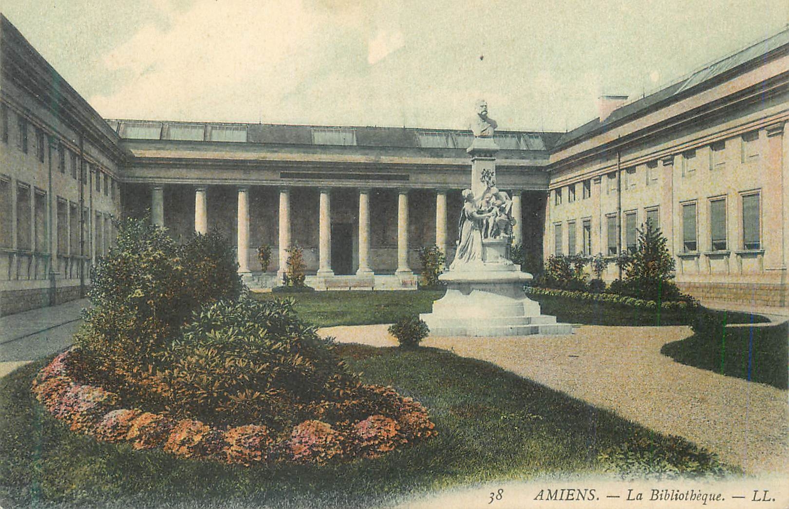 CPA Amiens La Bibliotheque 
