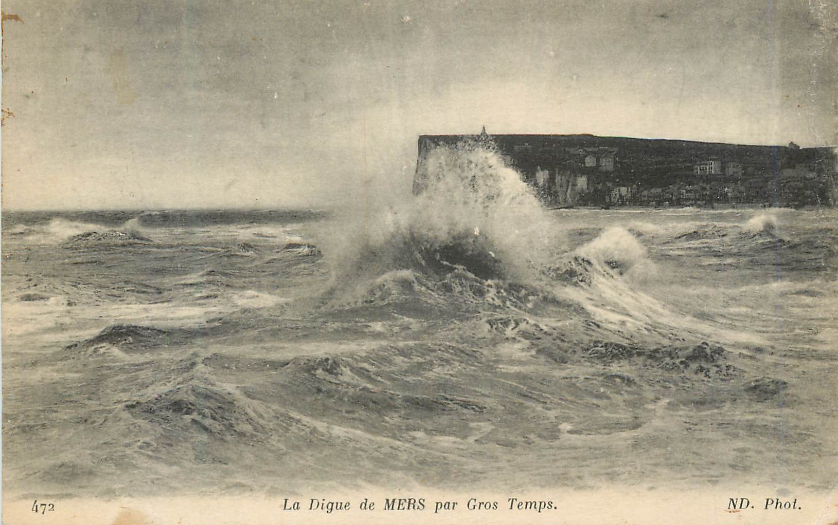 CPA La Digue de Mers par gros temps 
