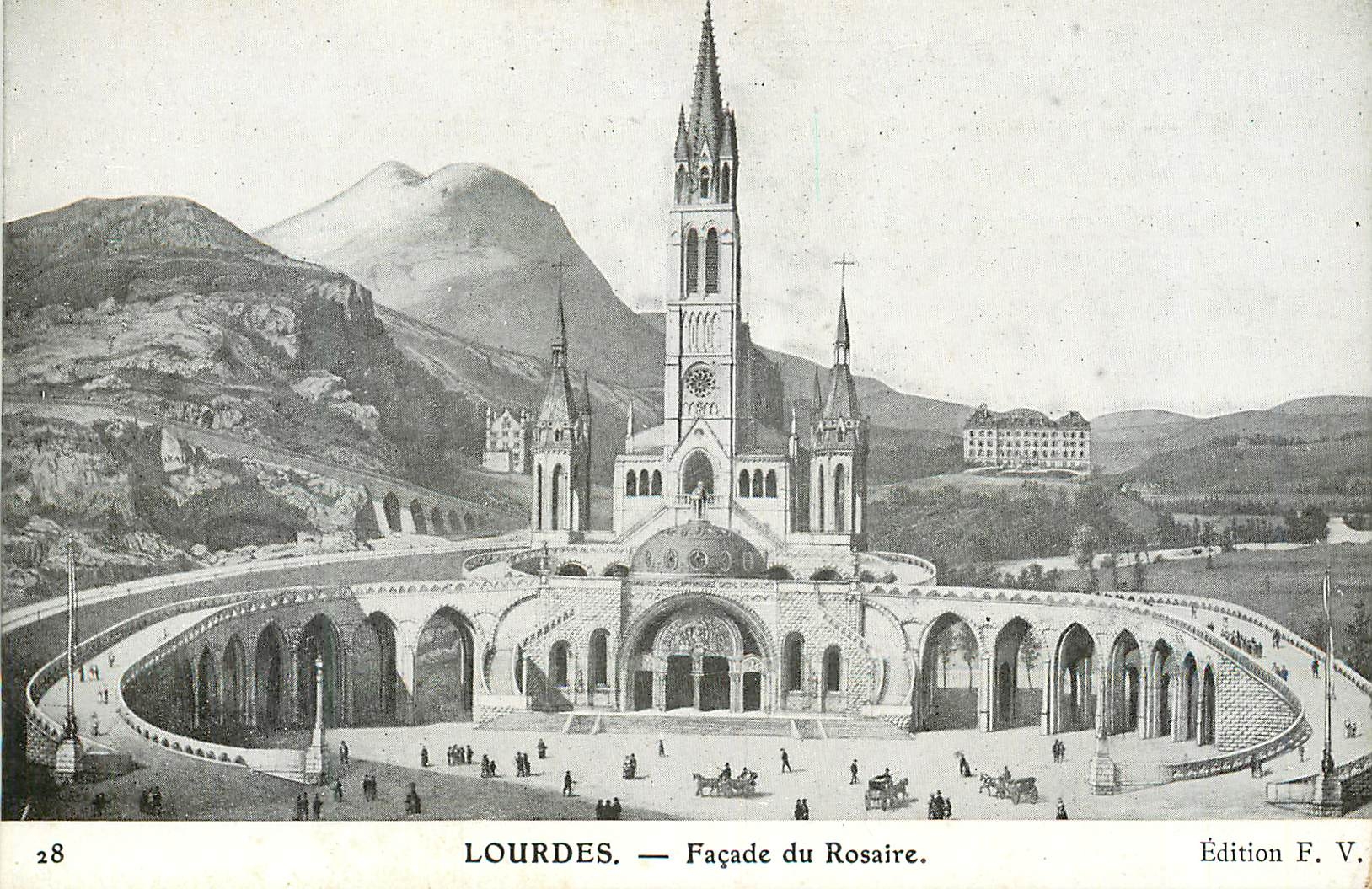 CPA Lourdes Facade du Rosaire 