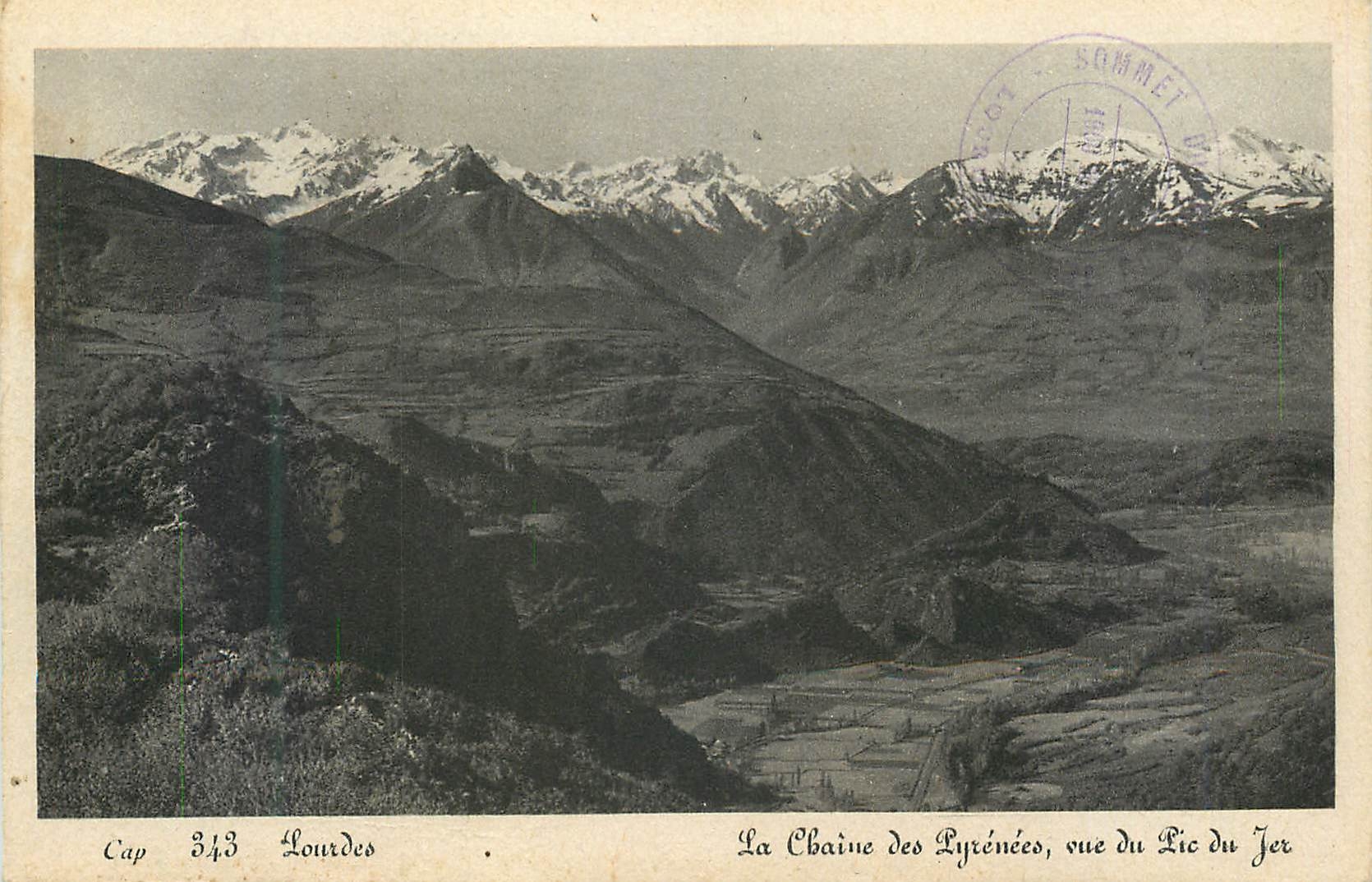 CPA Lourdes La Chaine des Pyrenees vue du Pic du Jer 