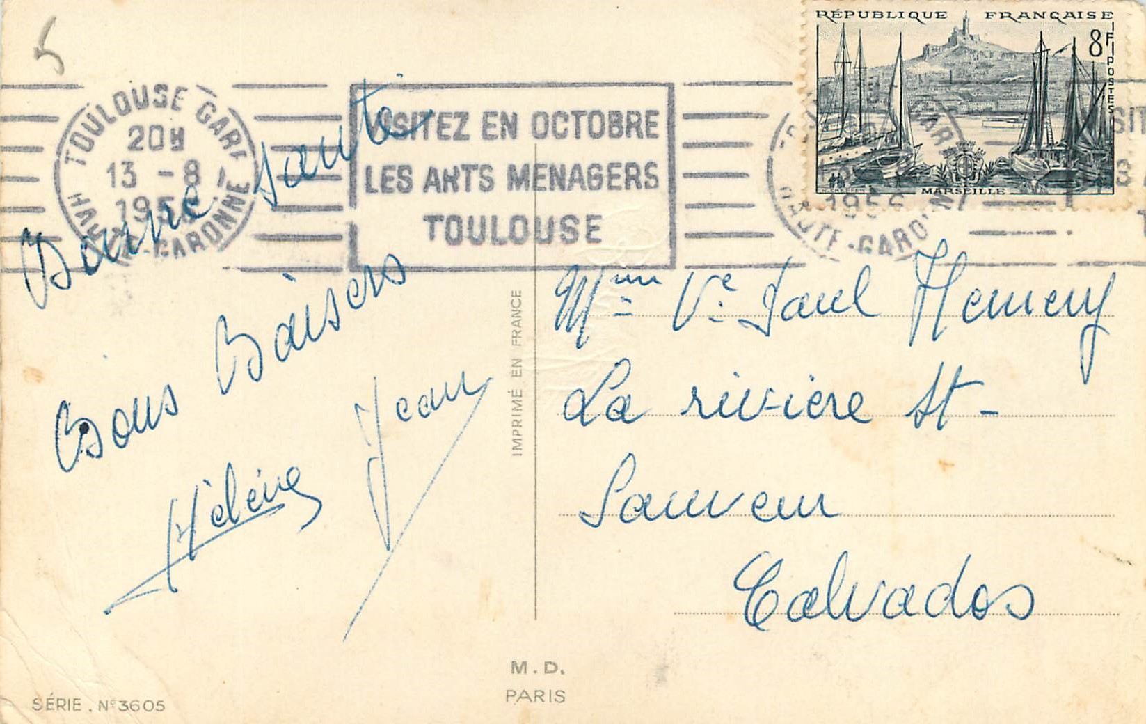 CPA Fleurs — Verso