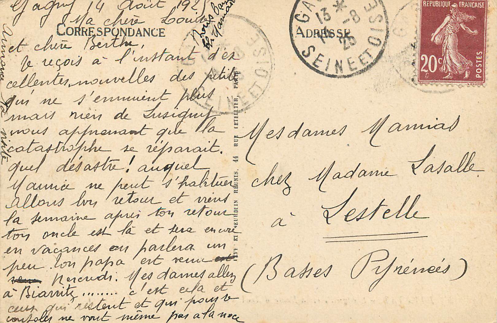 CPA Etretat L Aiguille et la Porte d Aval  — Rückseite