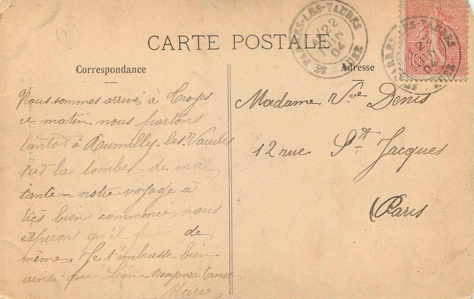 Troyes - L'Église Saint-Urbain (côté sud) — éditeur Nativy, n° 33 — Verso