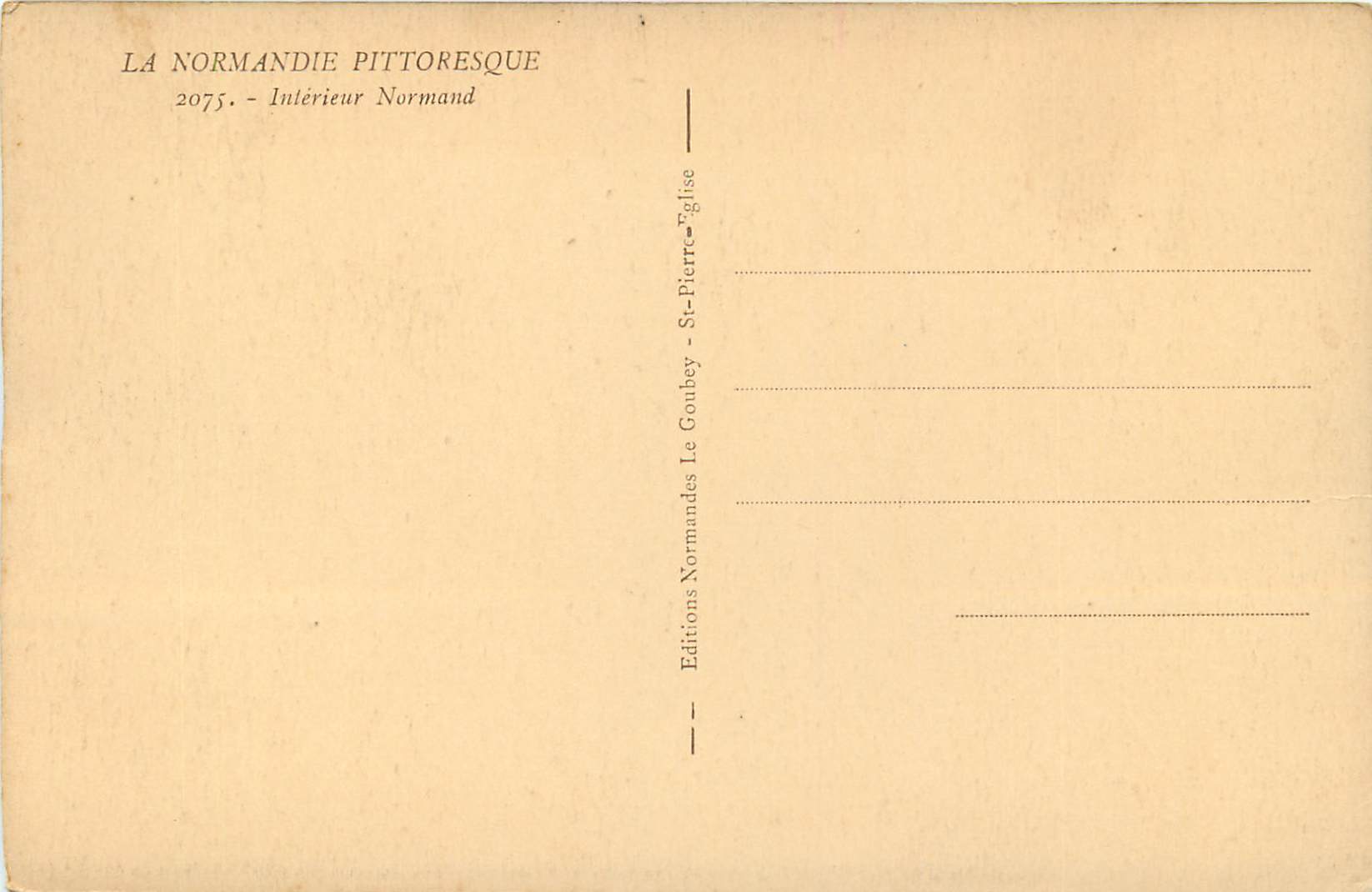 CPA La Normandie Pittoresque Interieur Normand  — Back