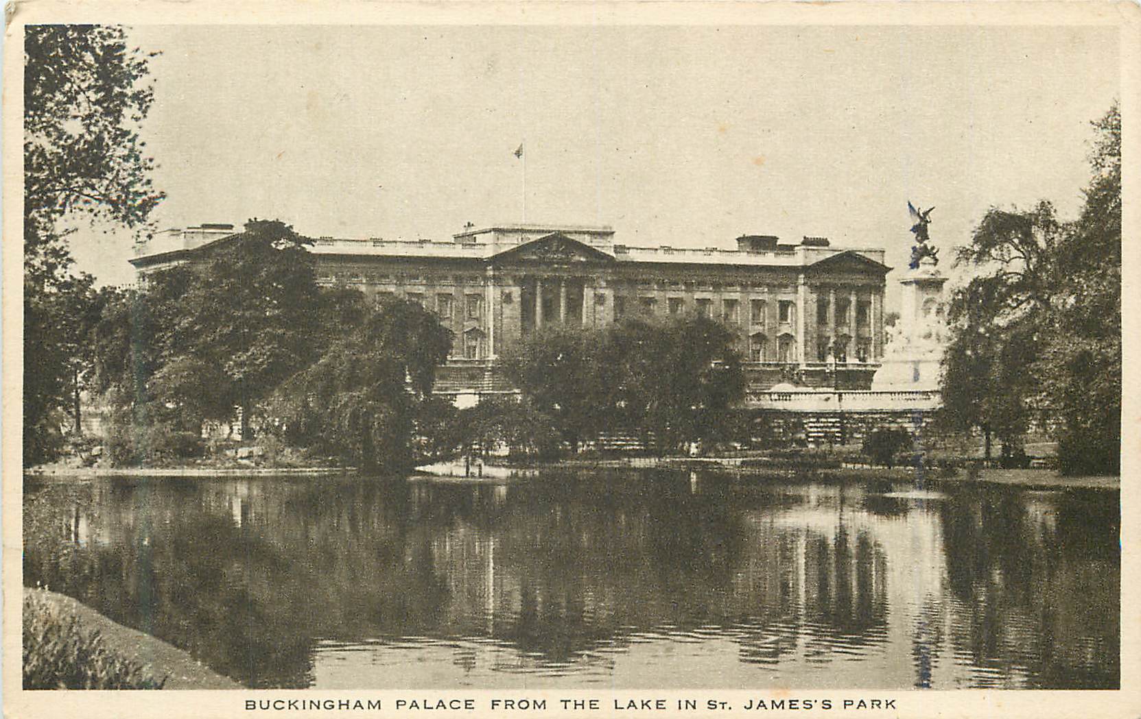 CPA Buckingham Palace from the lake in St James Park 