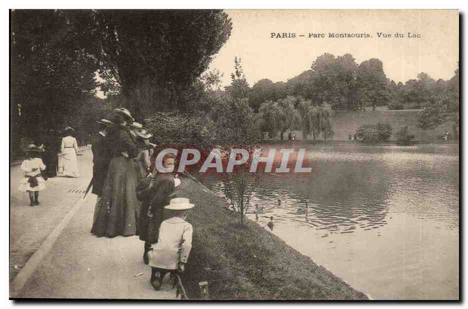 Paris (14)- Parc Montsouris-Vue du Lac-Enfants-Canard-CPA-