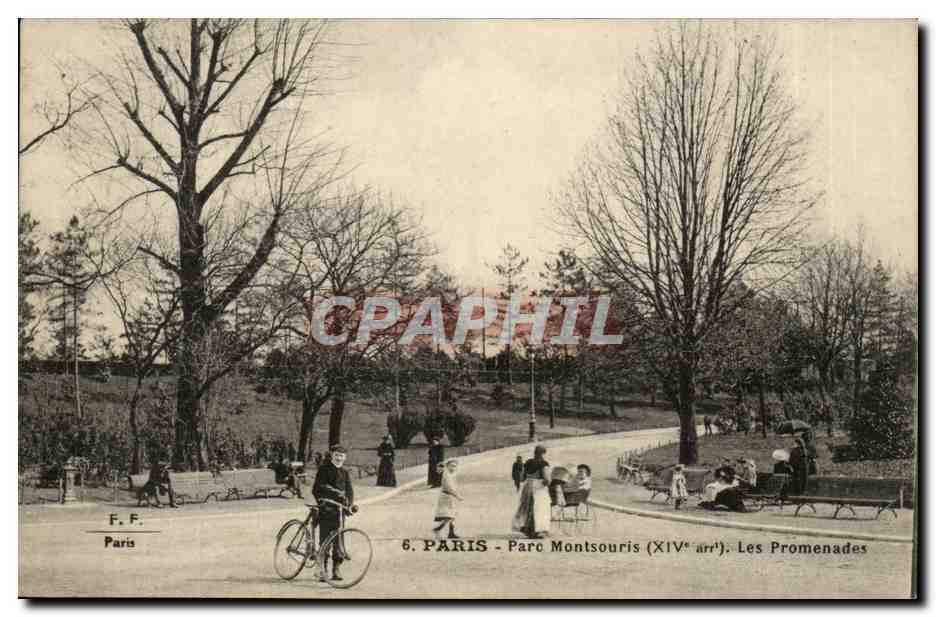 Paris (14)- Parc Montsouris-Les promenades-velo-Enfants--CPA-
