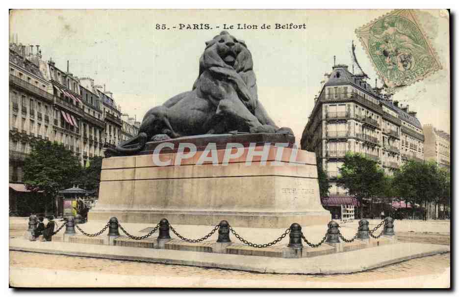 Paris (14)- Lion de Belfort- Oeuvre de Barholdi- Place Denfert-Rochereau--CPA-