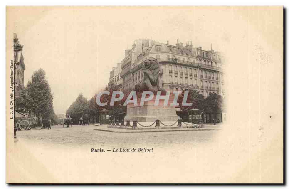 Paris (14)- Lion de Belfort- Place Denfert Rochereau-Oeuvre de Bartholdi-CPA